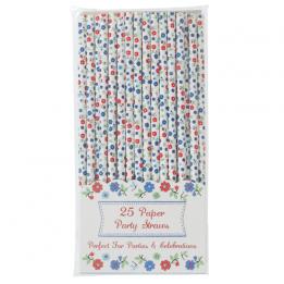 Pack Of 25 Forget Me Not Paper Straws