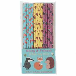 Rusty And Friends Paper Straws (pack Of 25)