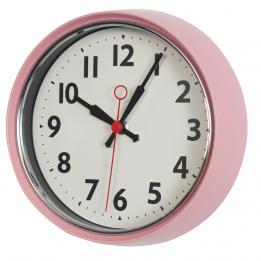 1950'S Pink Metal Wall Clock