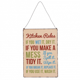 Kitchen Rules Metal Sign