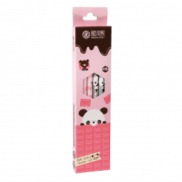 Pack Of 12 Pink Panda Pencils