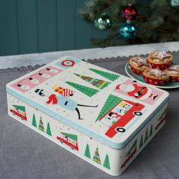 Rectangular Festive Family Christmas Tin