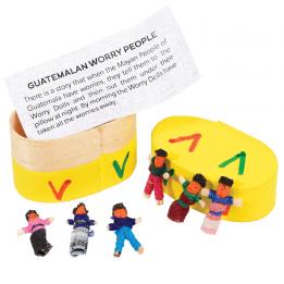 6 Guatemalan Worry Dolls In Box