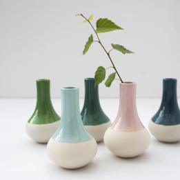 Small Aqua Marine Dipped Vase