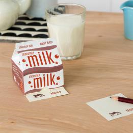 Memo Pads In "Chocolate Milk" Carton