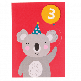 Koala 3rd Birthday Card