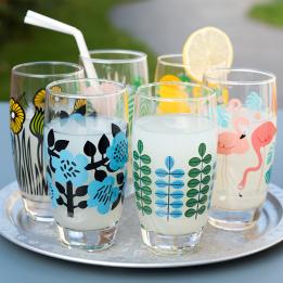 Tropical Palm Drinking Glass