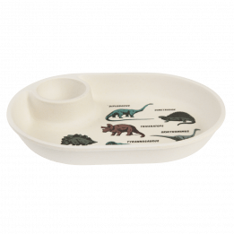 Prehistoric Land Bamboo Egg Plate