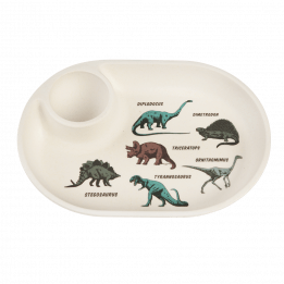 Prehistoric Land Bamboo Egg Plate