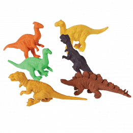 Prehistoric Land Erasers (set Of 6)