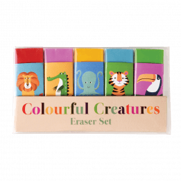 Colourful Creatures Erasers (set Of 5)