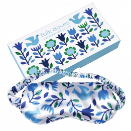 Folk Doves Eye Mask And Pouch