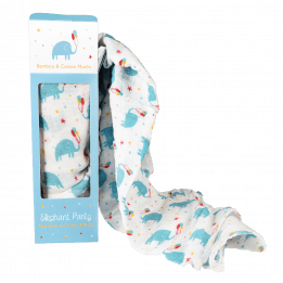 Elephant Party Swaddling Blanket