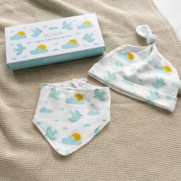 Skylark Organic Cotton Hat And Bib Set