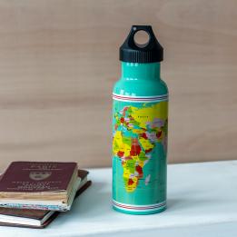 World Map Stainless Steel Bottle