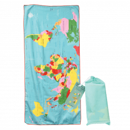 World Map Microfibre Towel