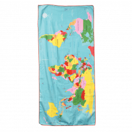 World Map Microfibre Towel