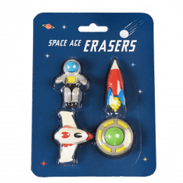 Set Of 4 Space Age Erasers