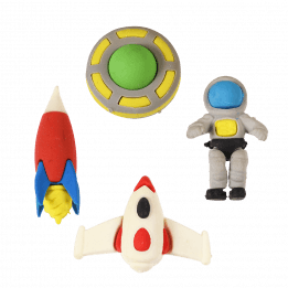 Set Of 4 Space Age Erasers