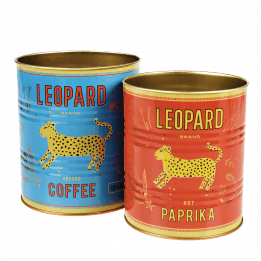 Leopard Storage Tins (set Of 2)