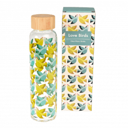 Love Birds Glass Water Bottle