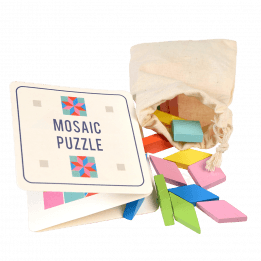 Wooden Mosaic Puzzle In A Tin