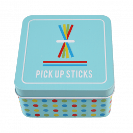 Wooden Pick Up Sticks In A Tin