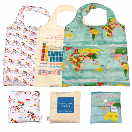 Foldable Shopper Bag In Assorted Retro Prints
