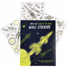 Space Age Glow In The Dark Wall Stickers (3 Sheets)