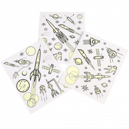 Space Age Glow In The Dark Wall Stickers (3 Sheets)