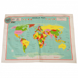 World Map Tea Towel