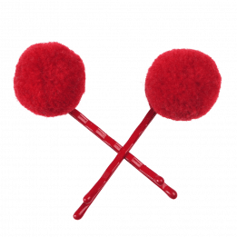 Red Pom Pom Hair Grips