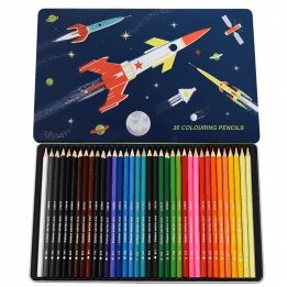 Space Age 36 Colouring Pencils In A Tin