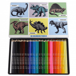 Prehistoric Land 36 Colouring Pencils In A Tin