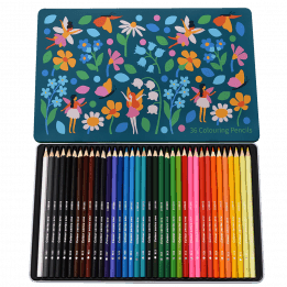 Fairies In The Garden 36 Colouring Pencils In A Tin