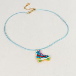 Roller Skate Glitter Necklace