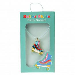 Roller Skate Glitter Necklace