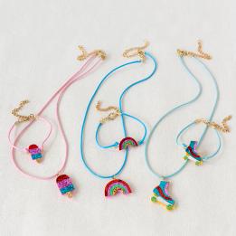 Roller Skate Glitter Necklace