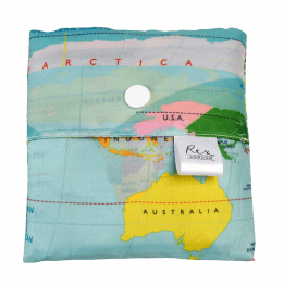 World Map Recycled Foldaway Shopper Bag