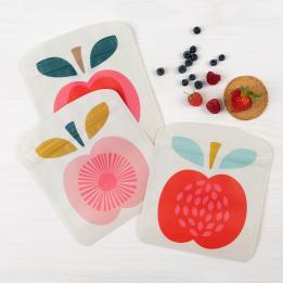 Vintage Apple Snack Bags (set Of 3)