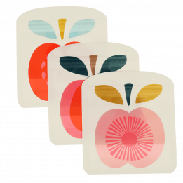 Vintage Apple Snack Bags (set Of 3)