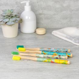 World Map Bamboo Toothbrush