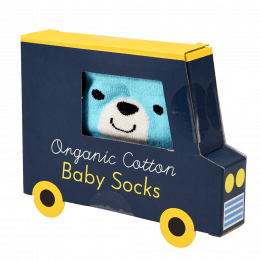 Blue Bear baby socks (one pair) box front side