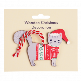 Grey Cat Christmas Decoration