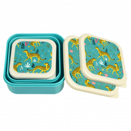 Cheetah snack boxes (set of 3) nested