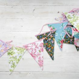 Vintage Floral Washable Cotton Bunting