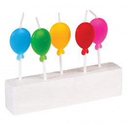 Balloon Party Candles (pack Of 5)