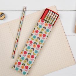 6 Mid Century Poppy Pencils In A Box
