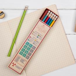 6 Pencils In Periodic Table Box