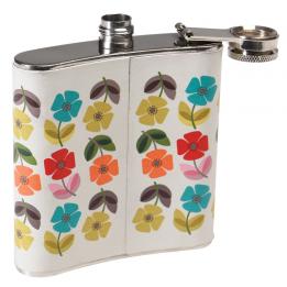 Mid Century Poppy Hip Flask